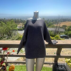 For The Republic Off-Shoulder Sweater - Dark Gray